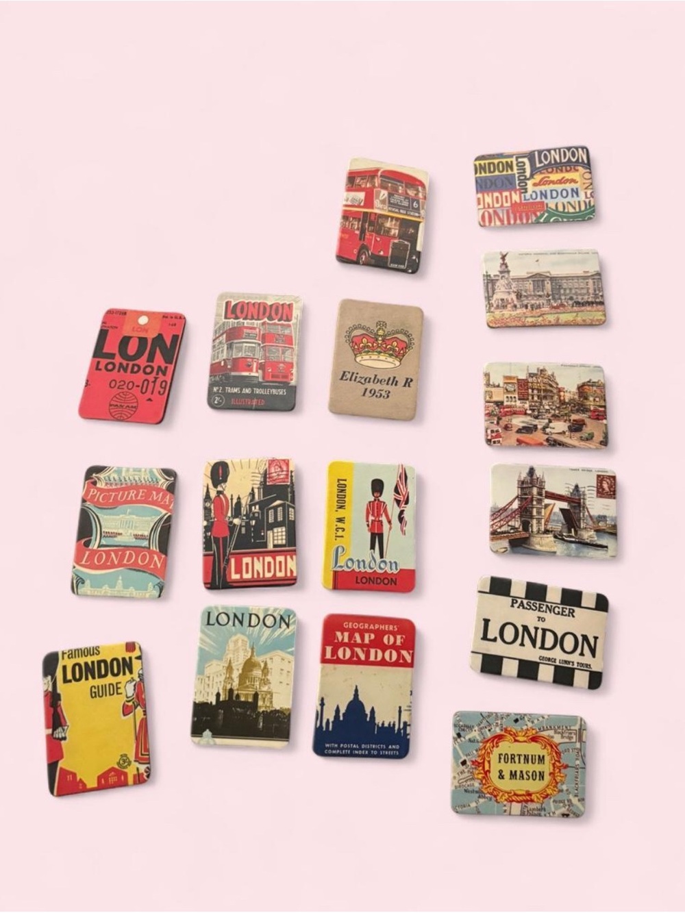 16 Count Set of England British London Theme Magnets